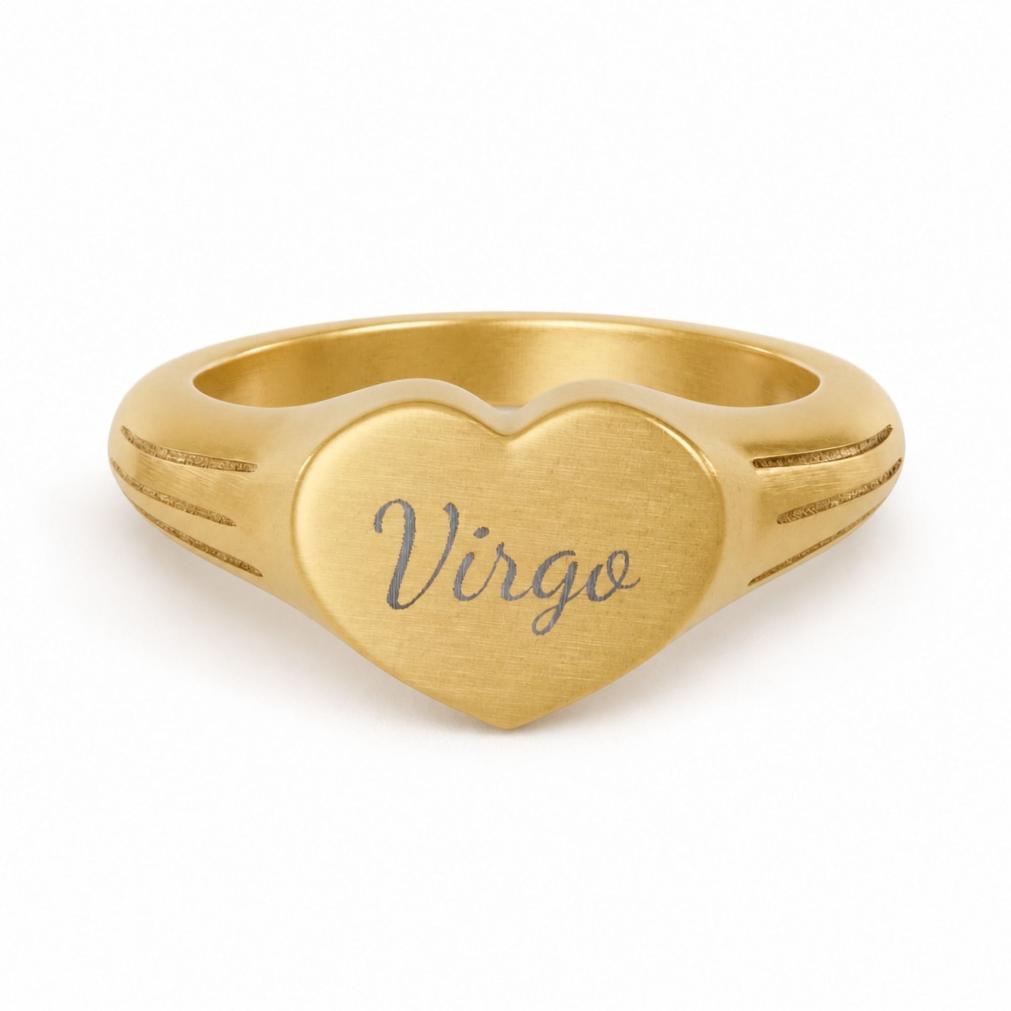 Virgo Signet Ring, Virgo Ring, Star Signet Ring, Heart Signet Ring